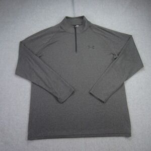 Under Armour Pullover Mens Medium Gray Heatgear Loose Fit‎ 1/4 Zip Long Sleeve